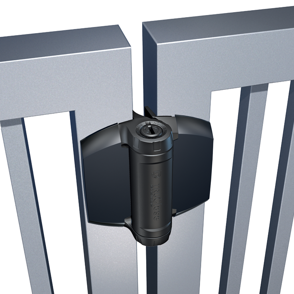 D&D TCHD1 TruClose Heavy Duty Adjustable, Self-Closing Hinge For Metal/Wood/Vinyl Gates,Finish-Black (Pair)
