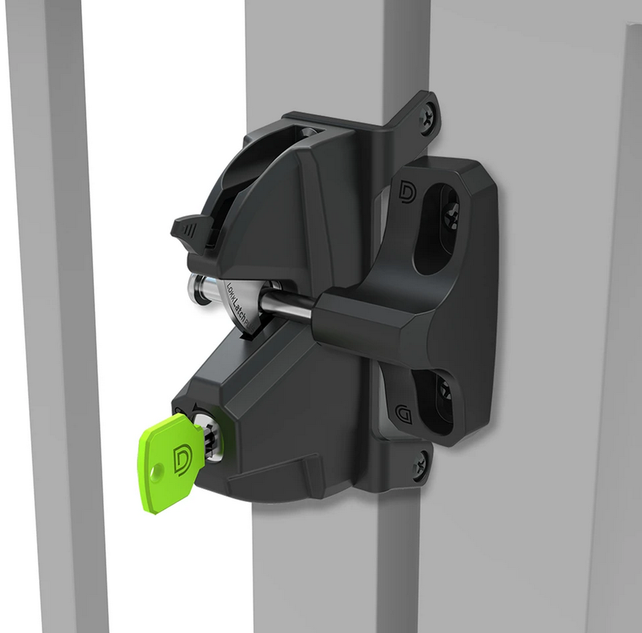 D&D LL3PW LokkLatch 3 Plus, Pedestrian & Privacy Gate Latch, Keyed Alike