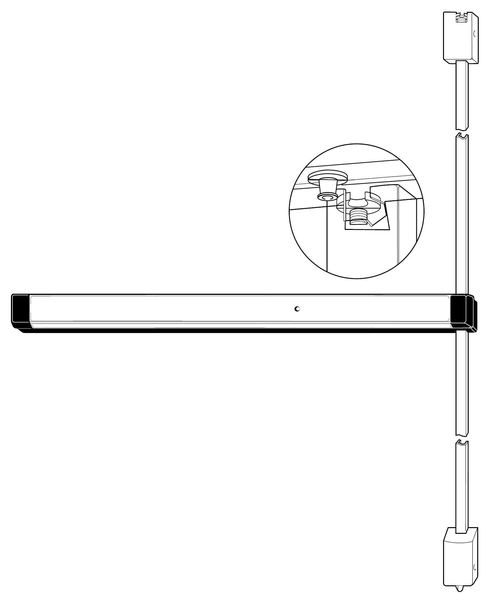 Adams Rite 8200 Series Narrow Stile Surface Vertical Rod Exit Device