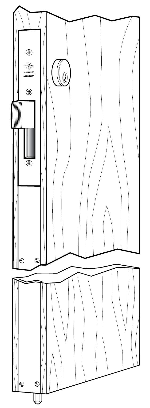 Adams Rite MS1837 Series MS Two-Point Deadlock for Wooden Door - 36" Cylinder Height