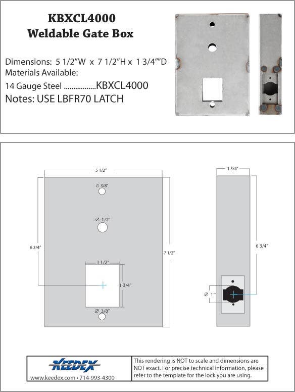 Keedex K-BXCL4000 Weld Box CodeLock 4000 2 3/4" B/S CL4010 & CL2010 w/LBFR70