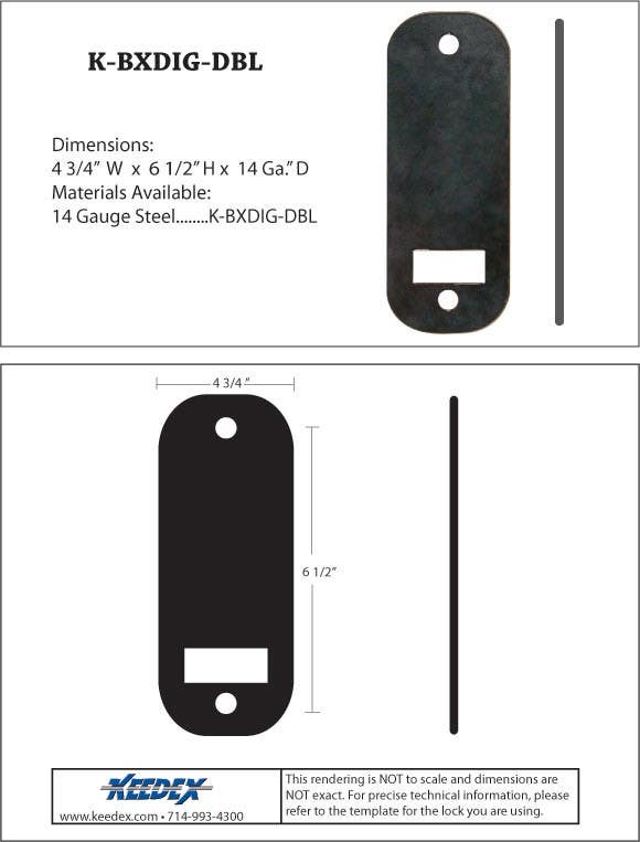 Keedex K-BXDIG-DBL Spacer Plate for Double Digital Locks