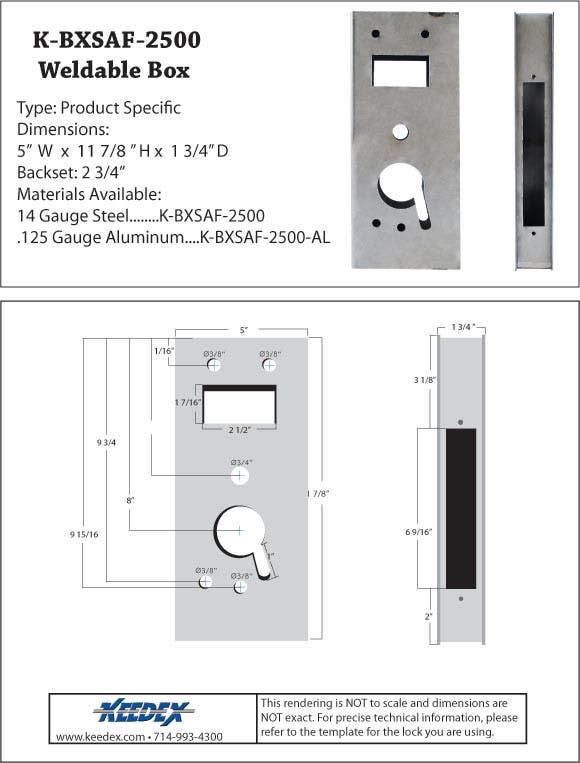 Keedex K-BXSAF-2500-AL Alum Lock Box - Computerized Security- Saflok® 2500 Classic