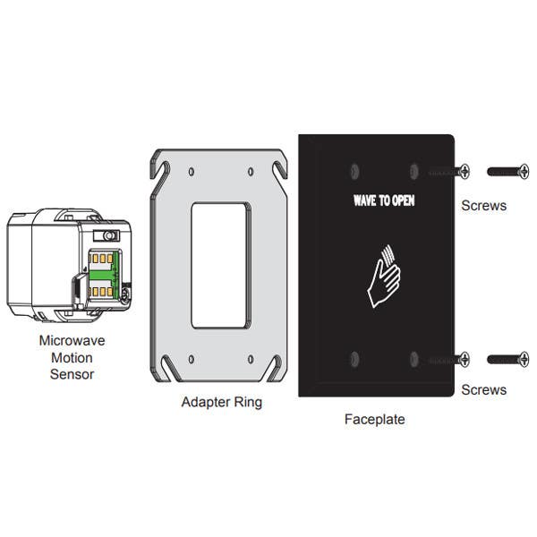 LCN 8310-813 Series Touchless Actuators - Wall Mount - 4-3/4" Square