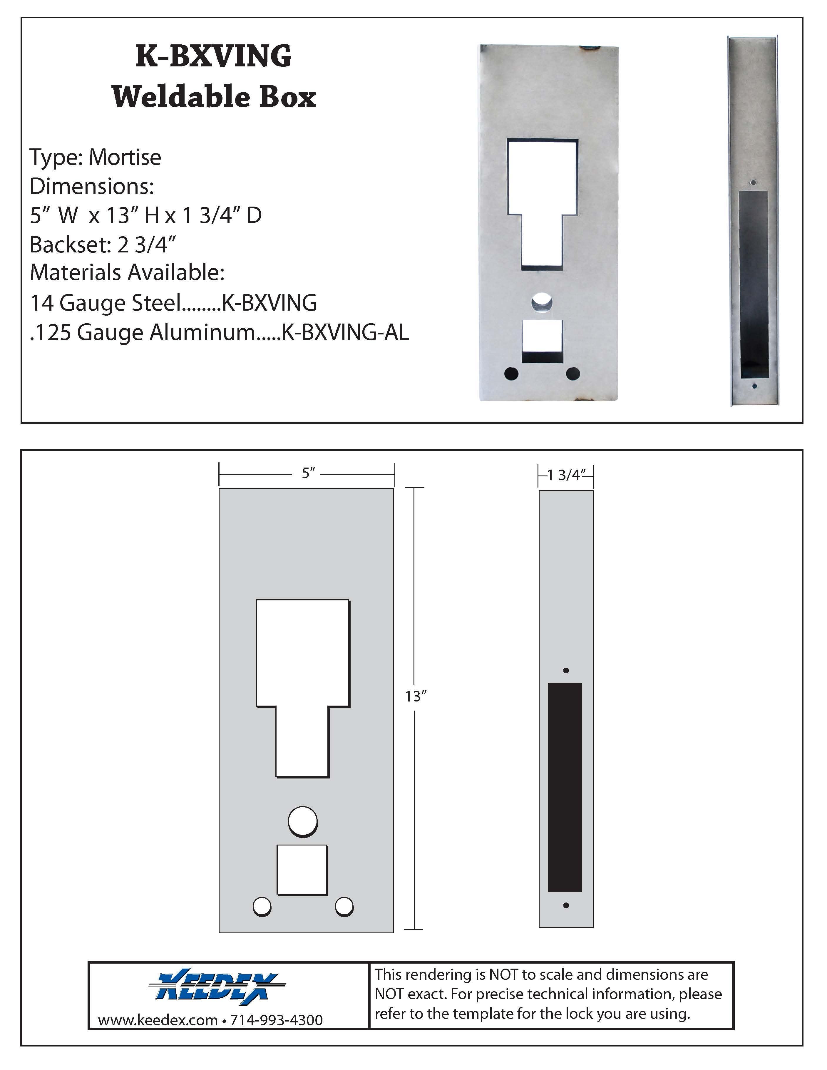 Keedex K-BXVING Weldable Gate Box - Vingcard