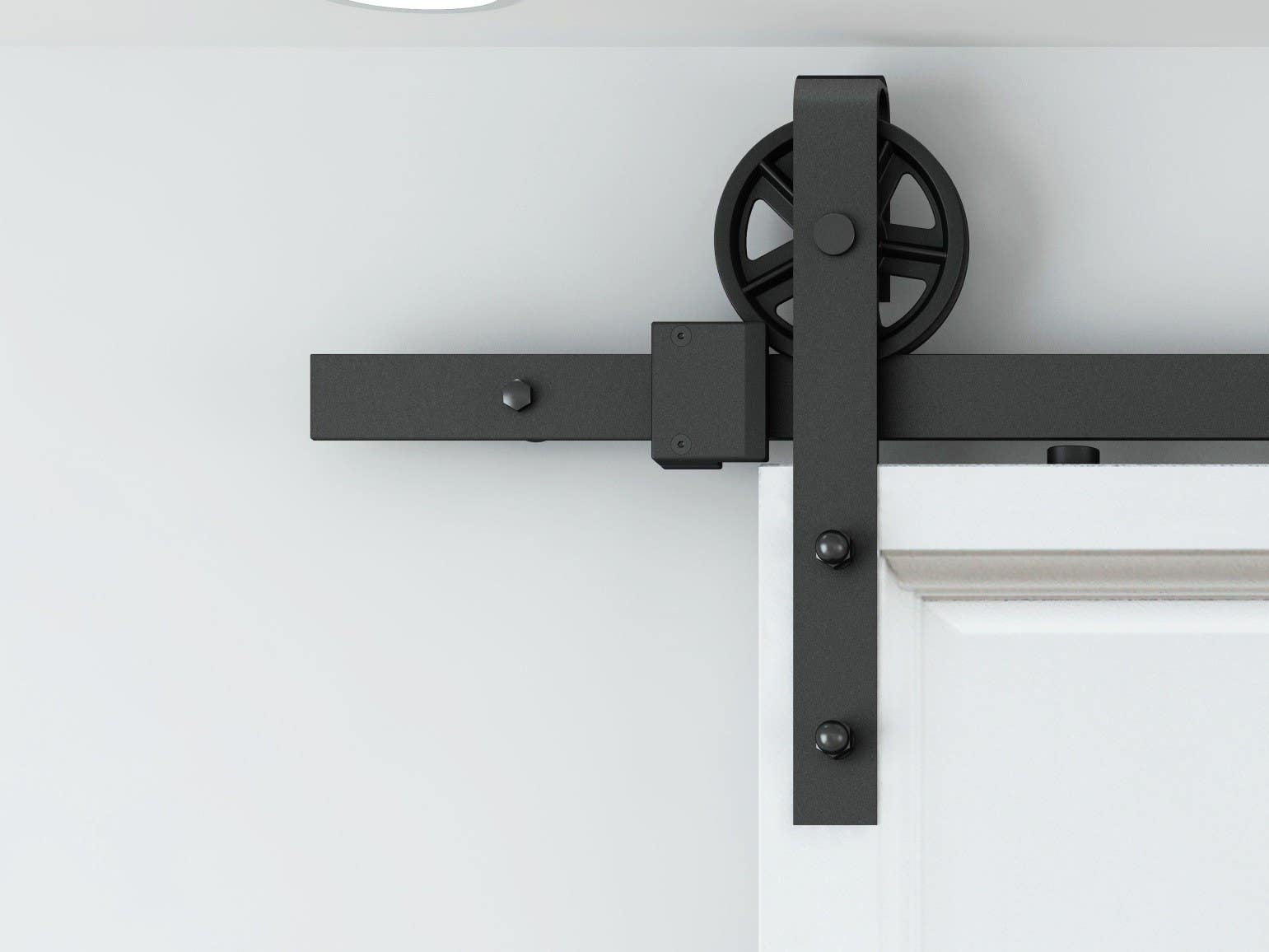 AHI 505 Barn Door System w/ 78"-156" Standard Track, Hardened steel Material, Stain Black Finish