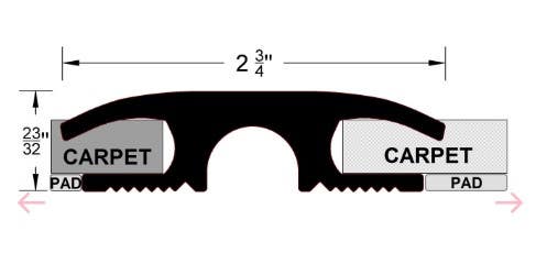 Reese 1010B Hospitality Line, Hospitality Thresholds 2-3/4" x 23/32" Brass Material
