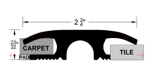 Reese 1011B Hospitality Line, Hospitality Thresholds  2-3/4" x 23/32" Brass Material
