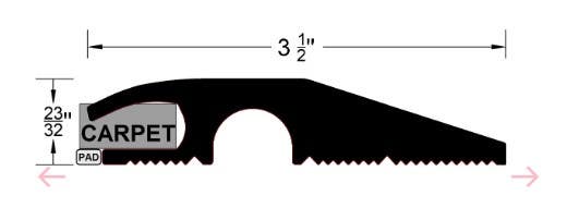 Reese 1020B Hospitality Line, Hospitality Thresholds 3-1/2" x 23/32" Brass Material