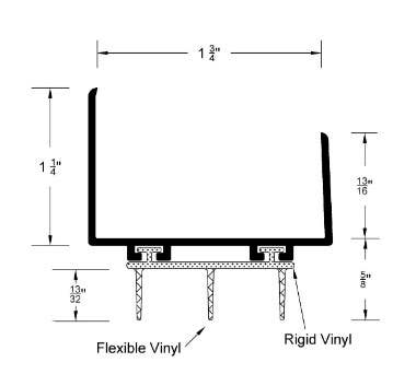 Reese 1032 Hospitality Line, Door Bottoms,Vinyl Insert, 1-7/8" x 1-3/4"