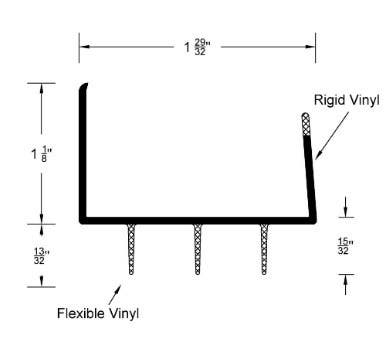 Reese 1033D Hospitality Line, Door Bottoms, Dark bronze anodized aluminum, 1-29/32" x 1-17/32"