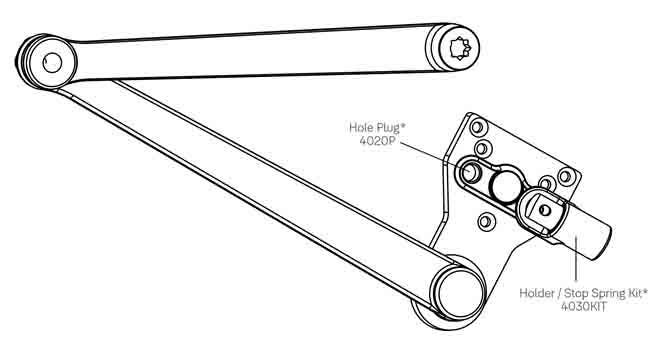 ACCENTRA (formerly Yale) 4030 Holder/Stop Spring Arm Assembly, Non-Hold Open For Door Closer