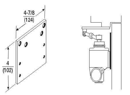ACCENTRA (formerly Yale) 1988 Narrow Top Rail Drop Plate For 1900 Series Closer