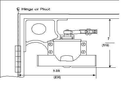 ACCENTRA (formerly Yale) 1950 Bracket For 1900 Series Surface Closer