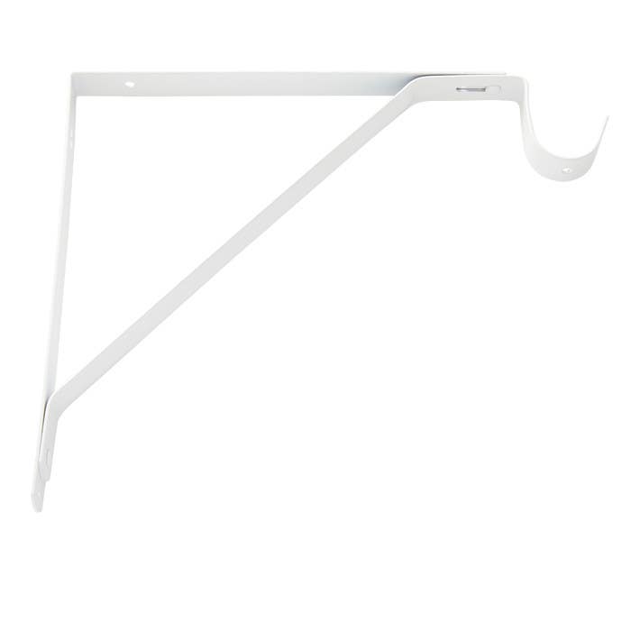 BHP 702W H.D. Fixed Shelf & Rod Support Bracket,  Finish- White