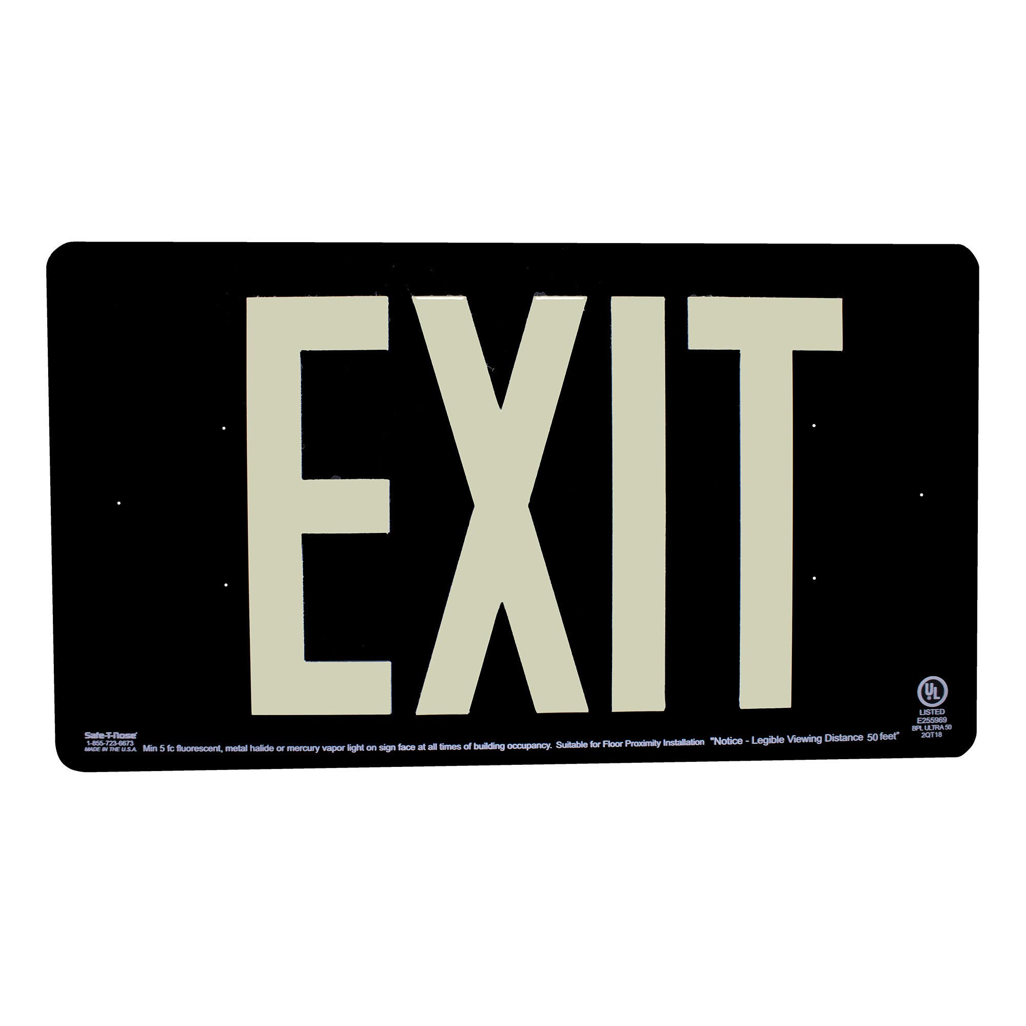 Safe-T-Nose EUL502 Silver Double Side Exit Sign-16" x 9"