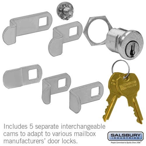 Salsbury 1190 Universal Lock - For 4B+ Horizontal and Vertical Style Mailbox Door - w/ (2) Keys
