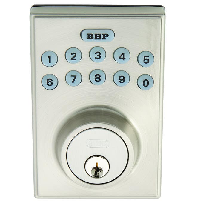 BHP EL206 Electronic Deadbolt With Square Plate, Electronic Deadbolt