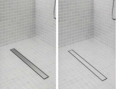 QM Drain 38.100. Bay Linear Drain Reversible 2 in 1 Grate, Satin Finish