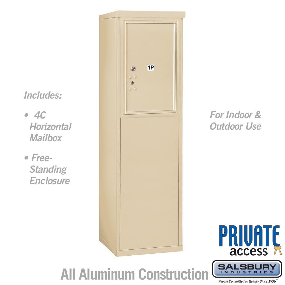 Salsbury 39 Free-Standing 4C Horizontal Mailbox Unit - Stand-Alone Parcel Locker - Front Loading