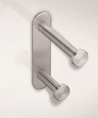 Magnuson SCH-33905 S Series Double Coat Hook W/ Back Plate, Finish-Brushed Stainless Steel