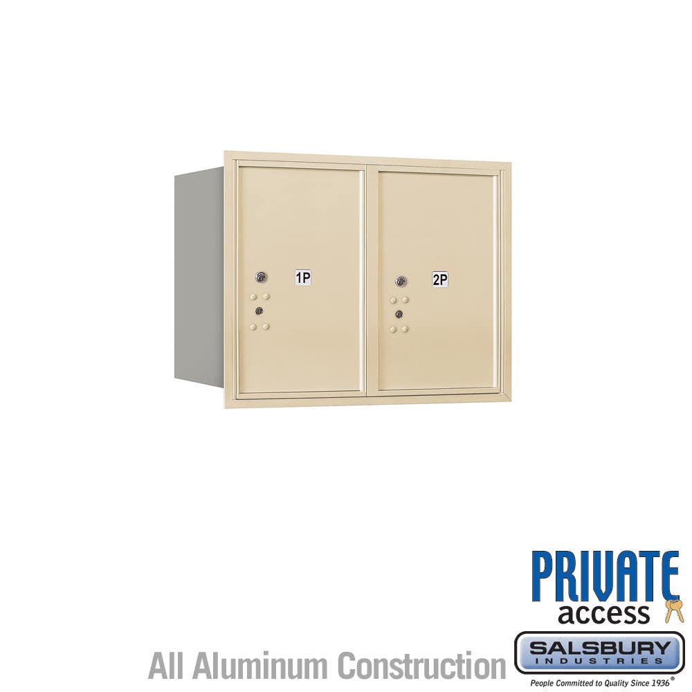 Salsbury 3706D Recessed Mounted 4C Horizontal Mailbox - 6 Door High Unit (23 1/2") - Double Column