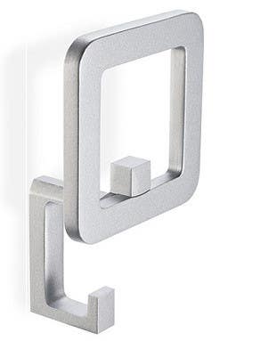 Magnuson K-2124 Front Mount Anodized Aluminum Coat Hook, Finish-Sliver Grey, Width-2 3/4"