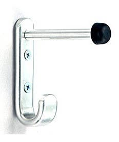 Magnuson K-220S Aluminum Hook W/ Door Stop, Finish-Silver Anodized