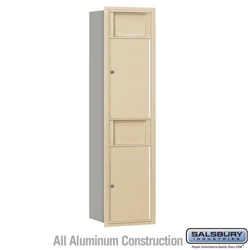 Salsbury 3716S-2 Recessed Mounted 4C Horizontal Receptacle Bin - Maximum Height Unit (56 3/4") - Single Column