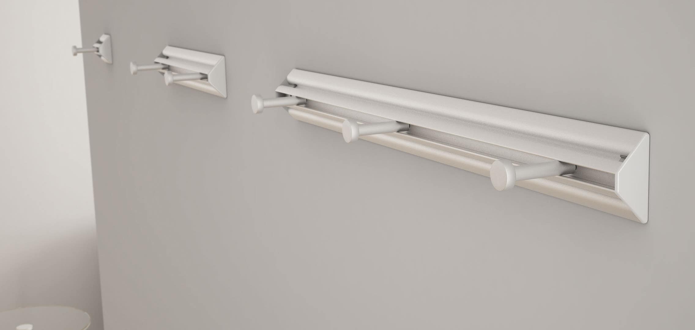 Magnuson CLIMB Anodized Aluminum Hook Rail, Finish-Silver Matte Aluminum