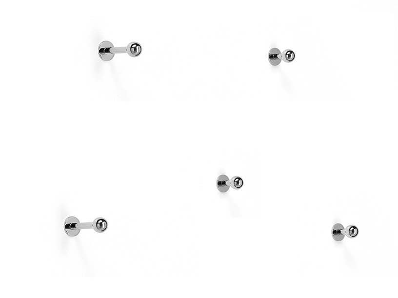 Magnuson MIRAC-50 Aluminum Hook Rail W/ Five Chromed Brass Hooks, Finish-9006 Aluminum Ral