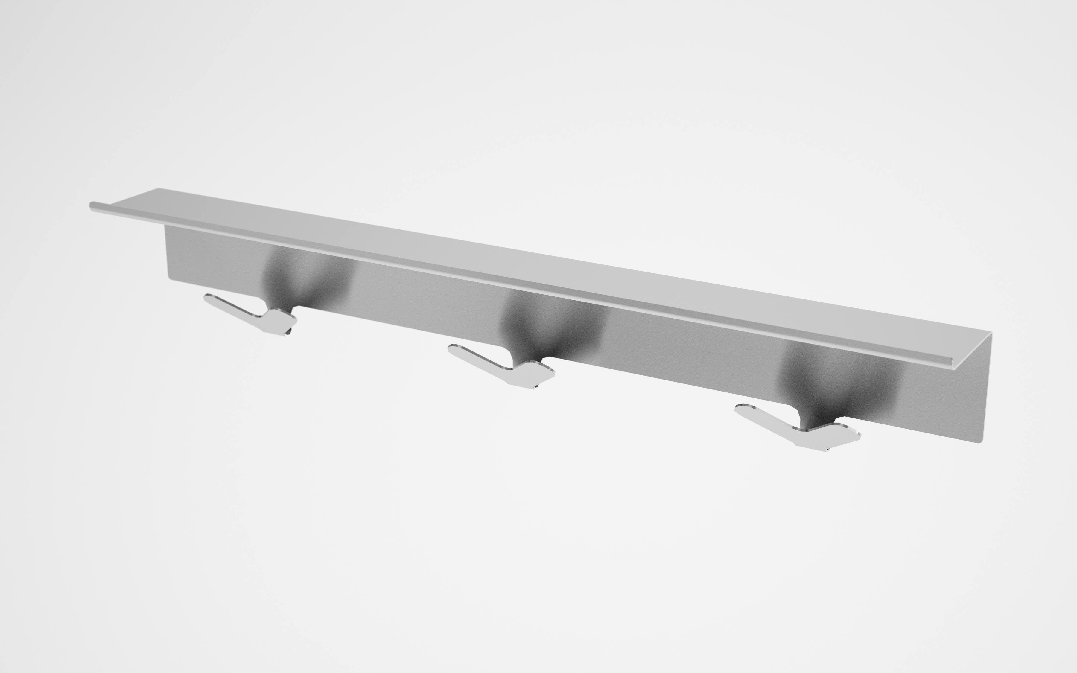 Magnuson STAL-3-SS Wall Mounted Hook Strip, Satin Stainless W/ Clear Coat, Width-30"