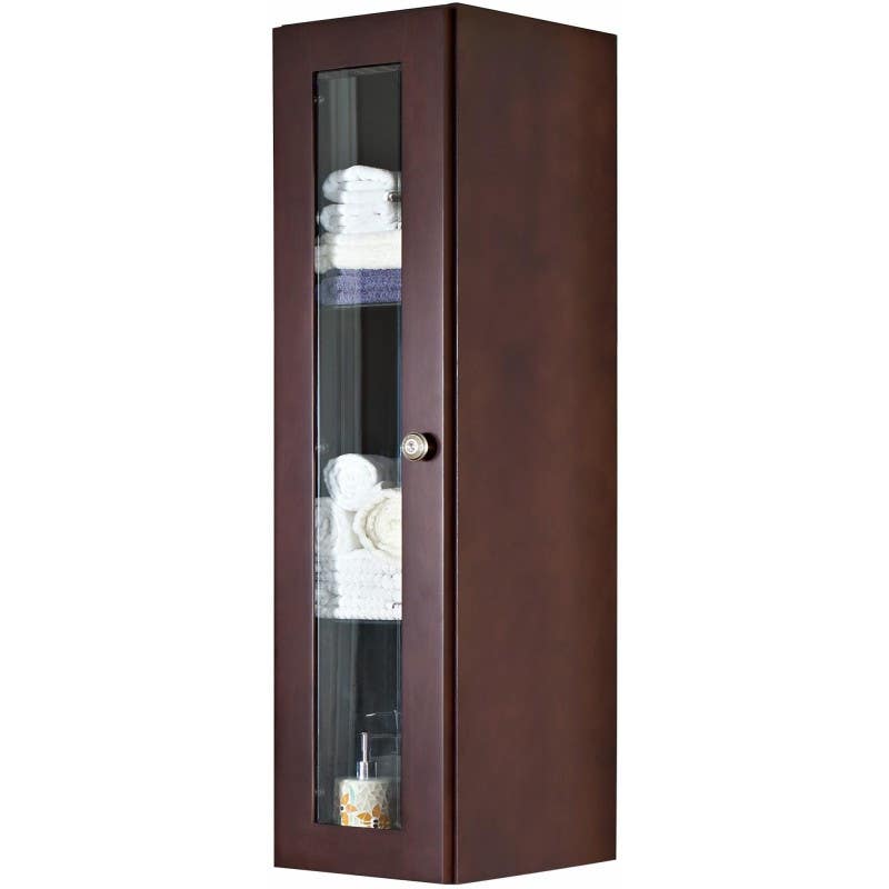 American imaginations AI-11 Transitional Birch Wood-Veneer Wall Curio In Coffee