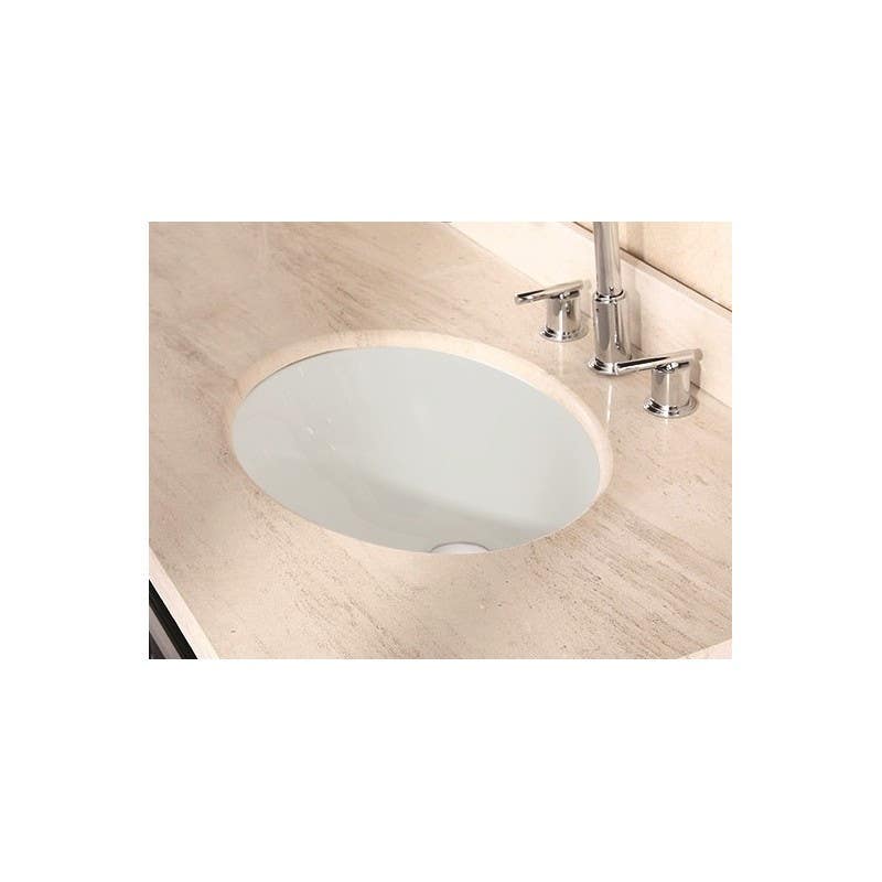 American imaginations AI-12823 CUPC Oval Undermount Sink Set In Biscuit And Drain