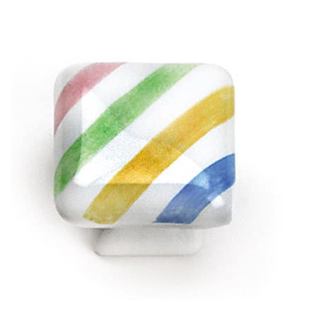 Laurey 08350 1-1/4" Square Painted Porcelain Cabinet Knob