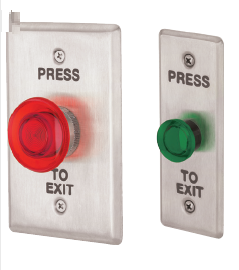 Locknetics IPB-300 LED illuminated Mushroom Style Round Push Button