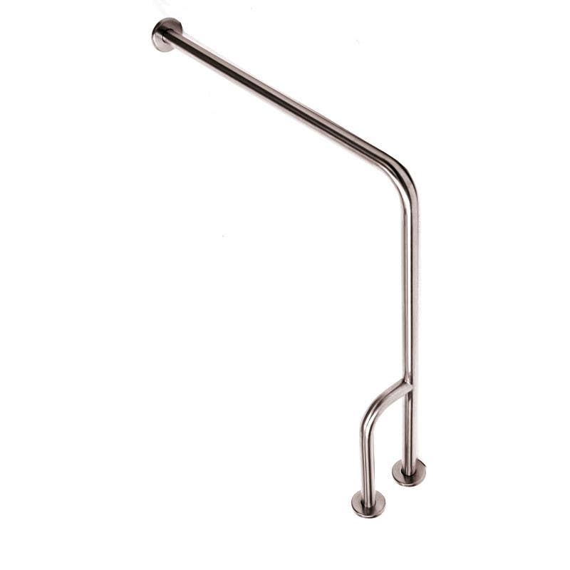 Ponte Giulio G55JC Stainless Steel 90 Degree Wall to Floor Grab Bar, 30"x33", 1 1/4", Satin Finish