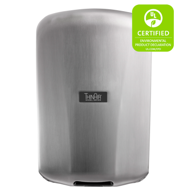 Excel Dryer Inc. TA-SB ThinAir Hand Dryer, Brushed Stainless Steel Cover