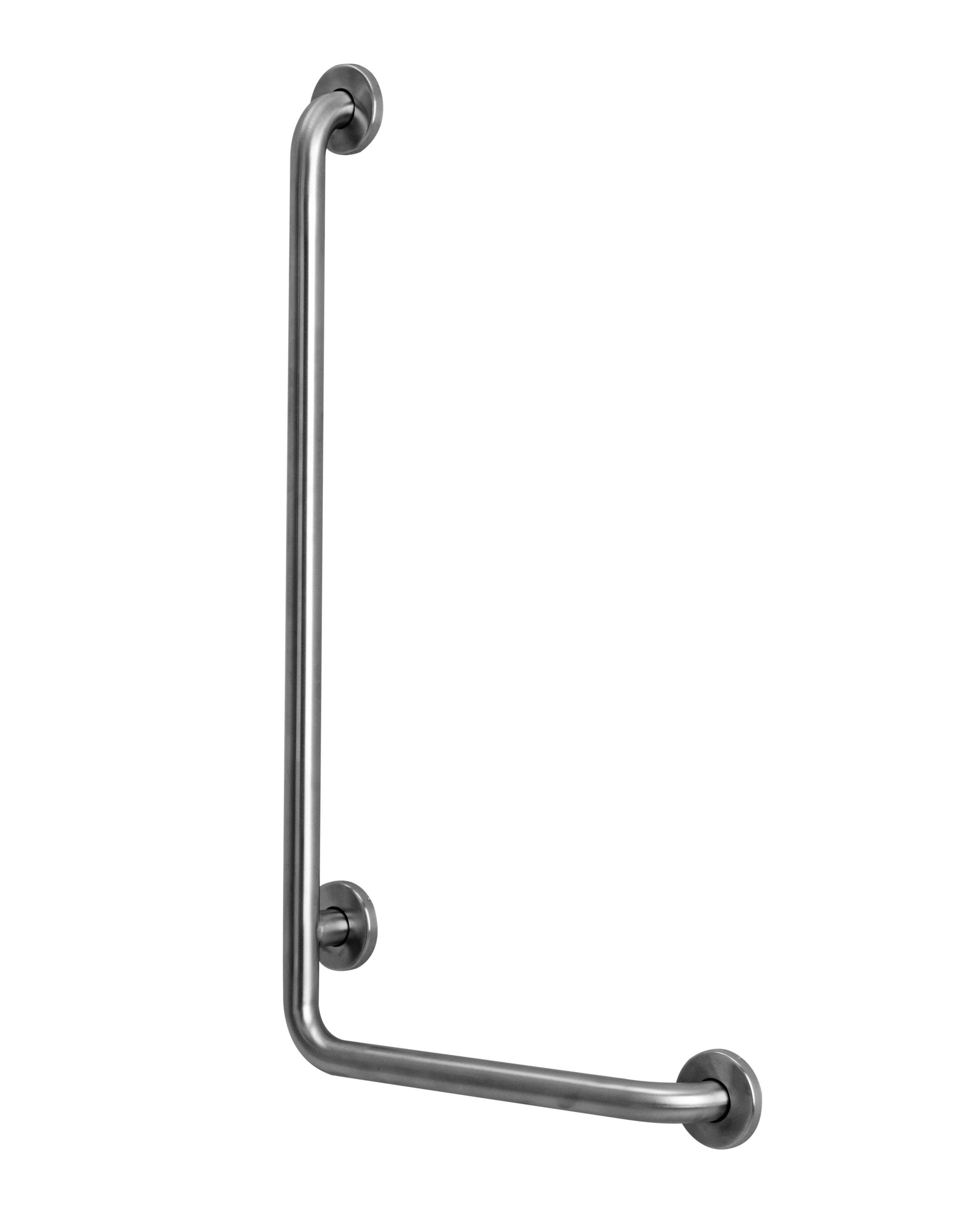 Ponte Giulio G55JB Stainless Steel L-Shaped Grab Bar, 16"x32", Finish-Satin