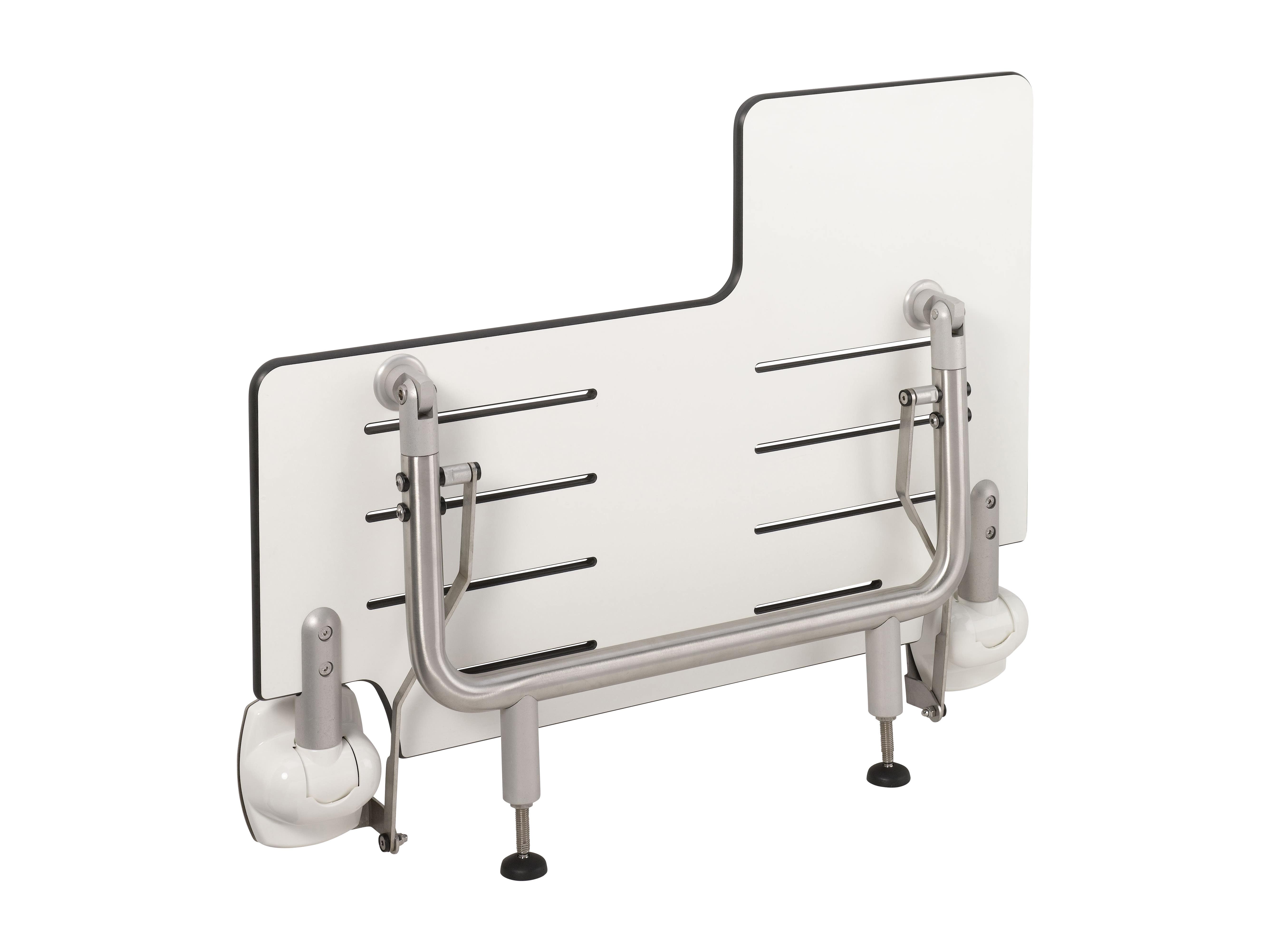 Ponte Giulio G55JDS35 L-Shaped Commercial HPL Folding Shower Seat w/ Legs, Reversible, ADA