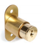 CCL 02699 2069 Series Push & Turn Sliding Door Lock, Disc Tumbler, Length-7/8", Keyed Different, Finish- Satin Brass