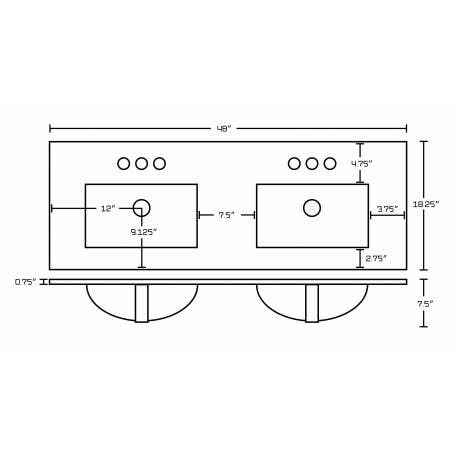 American Imaginations AI-1552 Ceramic Top Set In White Color And Drain