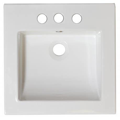 American Imaginations AI-1554 Nikki Series Ceramic Top Set In White Color And Drain