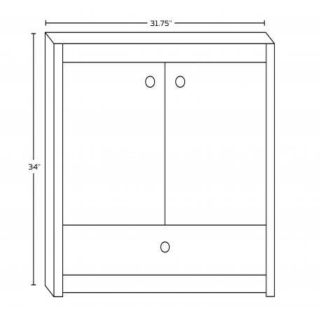 American Imaginations AI-164 Rectangle Birch Wood-Veneer Vanity Set In Distressed Antique Walnut