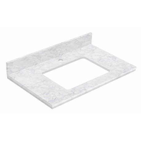 American imaginations AI-174 Quartz Top In Bianca Carara Color For Single Hole Faucet