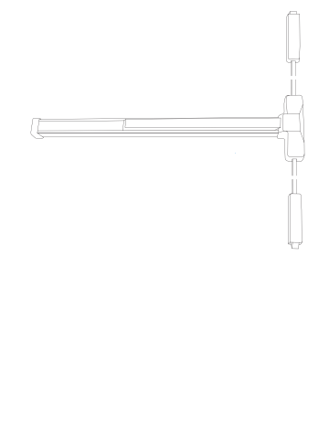 PDQ 4200V Series Surface Vertical Rod Exit Device, UL Listed, Hex Key Dogging