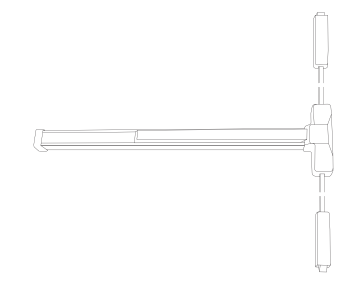PDQ 4200V Series Surface Vertical Rod Exit Device, UL Fire Listed, No Dogging