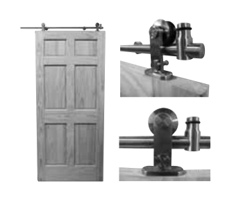PDQ STS W 171 Series Sliding Barn Door Hardware for Wood Door, Finish-Satin Stainless Steel