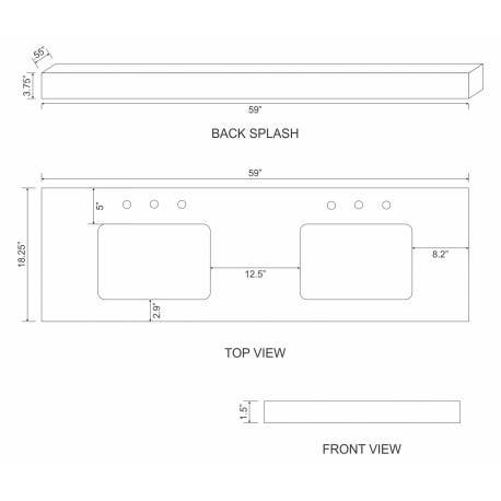 American imaginations AI-1744 Quartz Top In Black Galaxy Color Faucet
