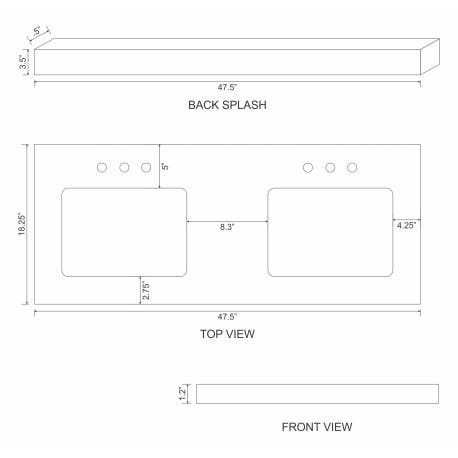 American imaginations AI-1774 Quartz Top In Black Galaxy Color Faucet